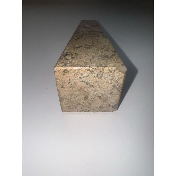 Marble Obelisk Figurine Decorative Accent Beige Cream 8" H X 2" L. - Picture 5 of 7